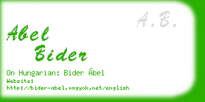 abel bider business card