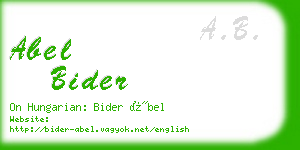 abel bider business card